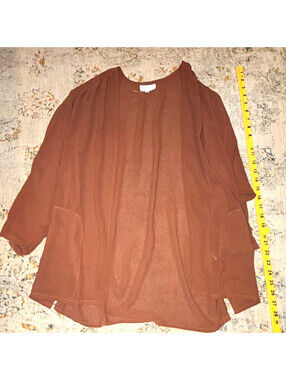 Campus Casuals Women's Brown Solid Vintage Dolman 3/4 Sleeve Cardigan M A185